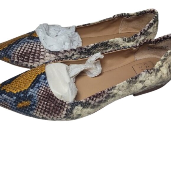 Kaari Blue - Jessica - Snakeskin Women's 6.5 Medium Flat Shoe Multi 3100012 - Picture 4 of 11